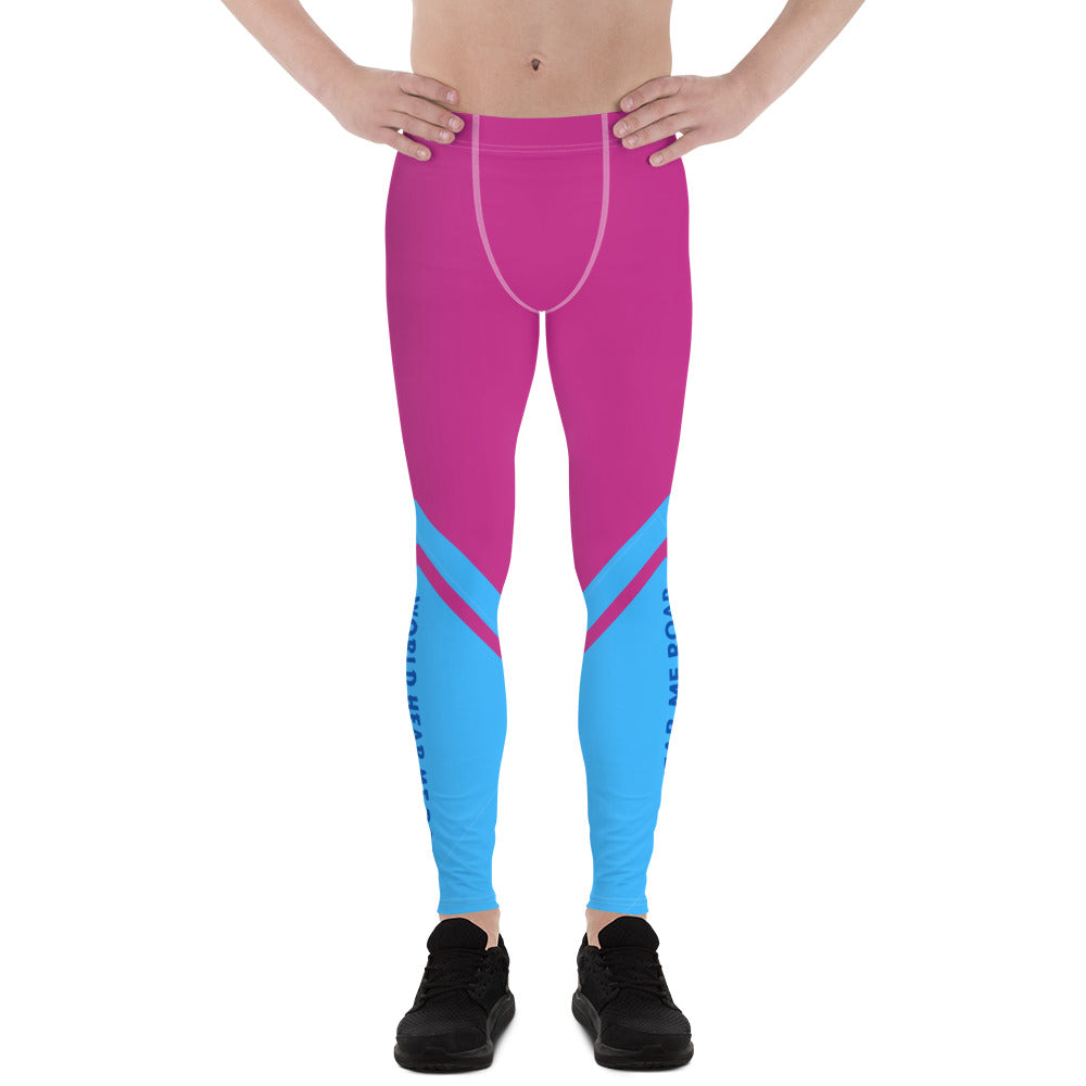 Men's Gface pink/blue yoga Leggings with pocket
