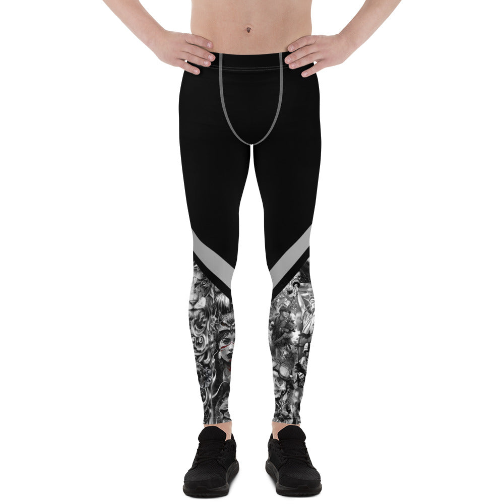 Men's Leggings Gface Tattoo Print