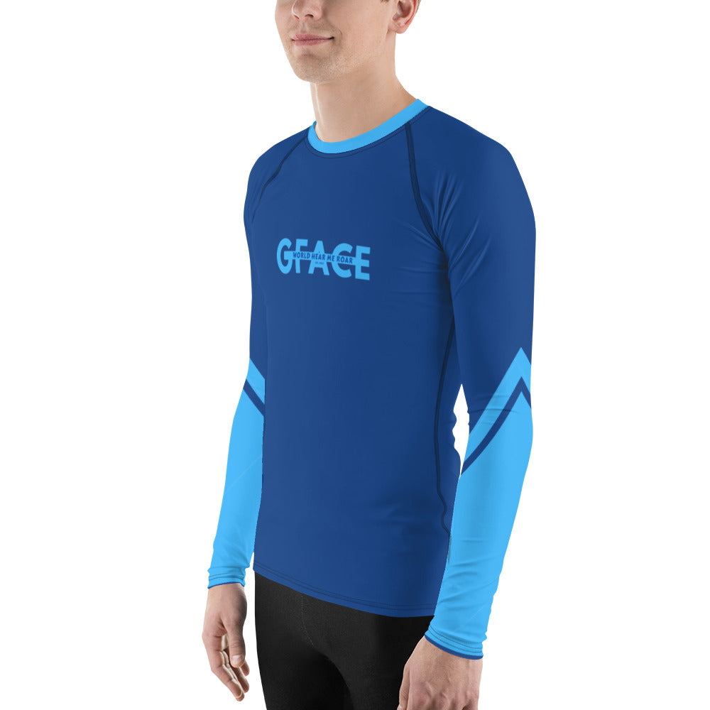 Men's Gface 2-Tone Blue Rash Guard