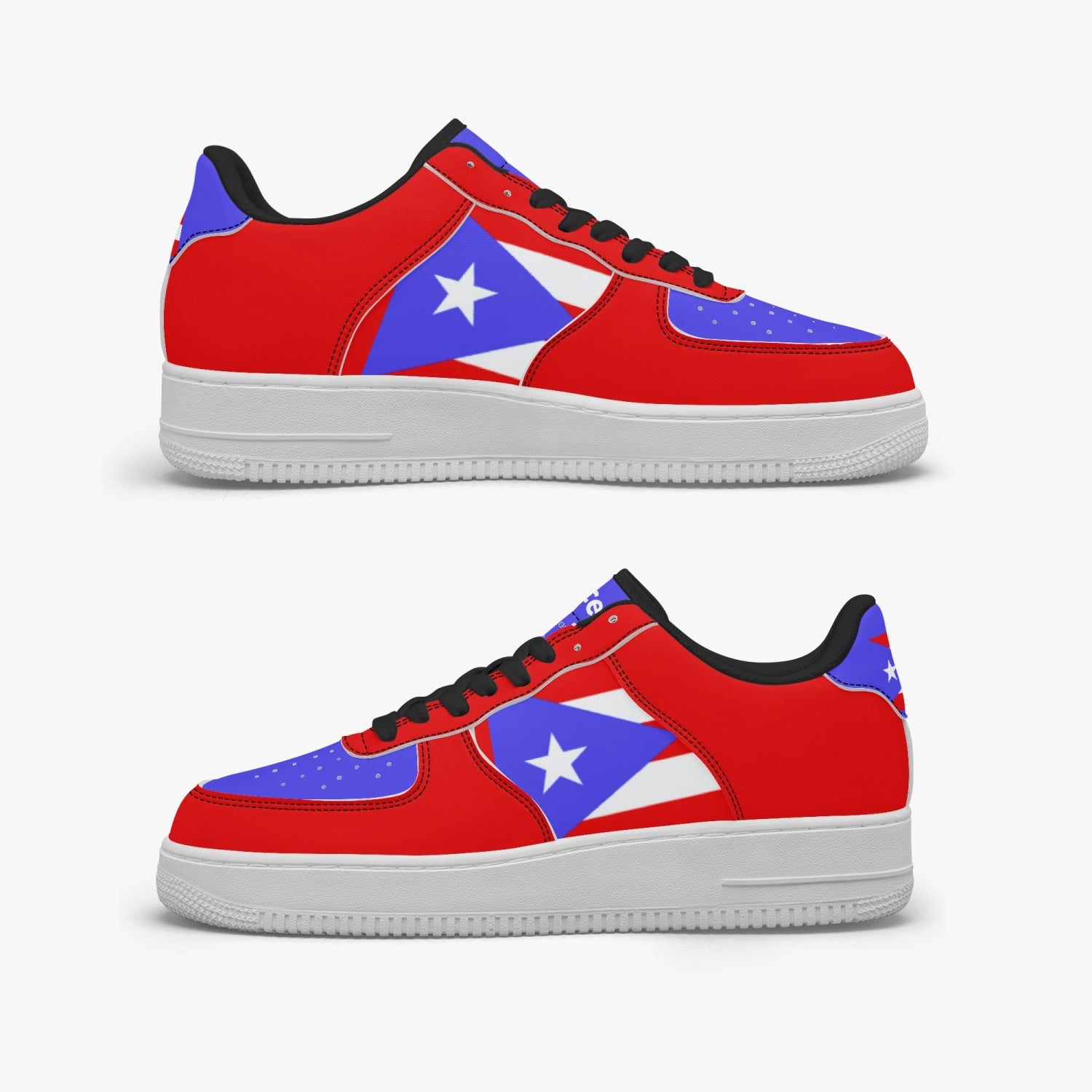 Gface PRIDE PUERTO RICO Unisex Red AF1 Leather Sports Sneakers