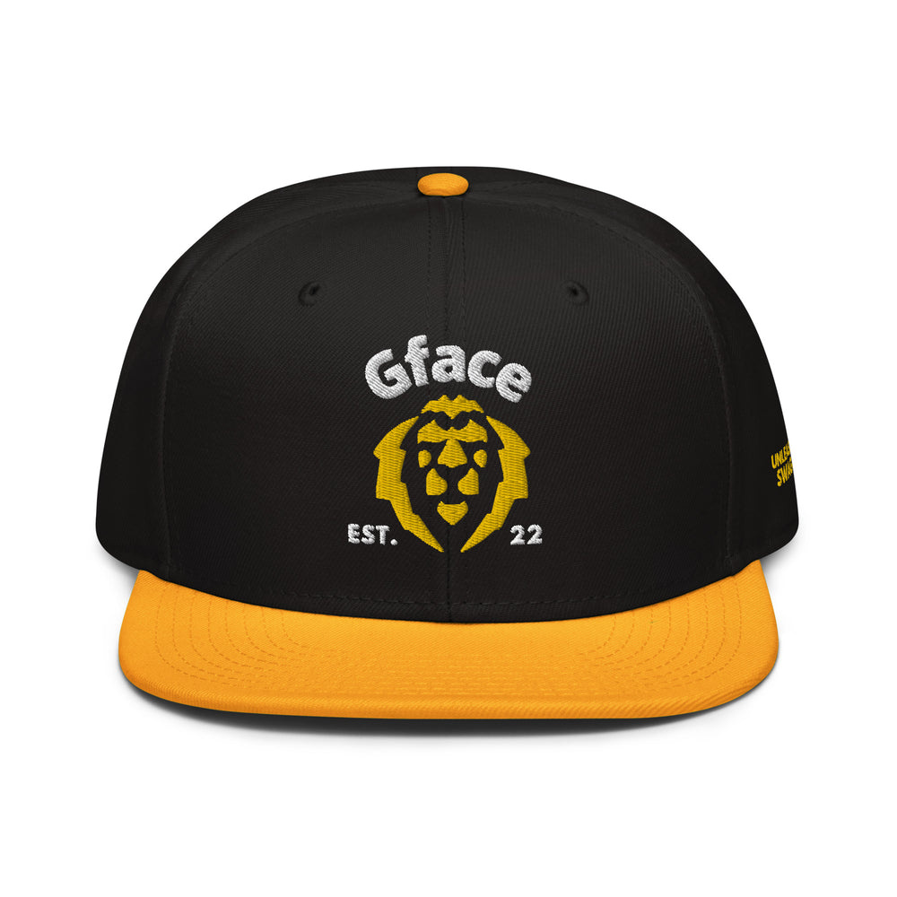 Gface Snapback Hat Gold Lion logo