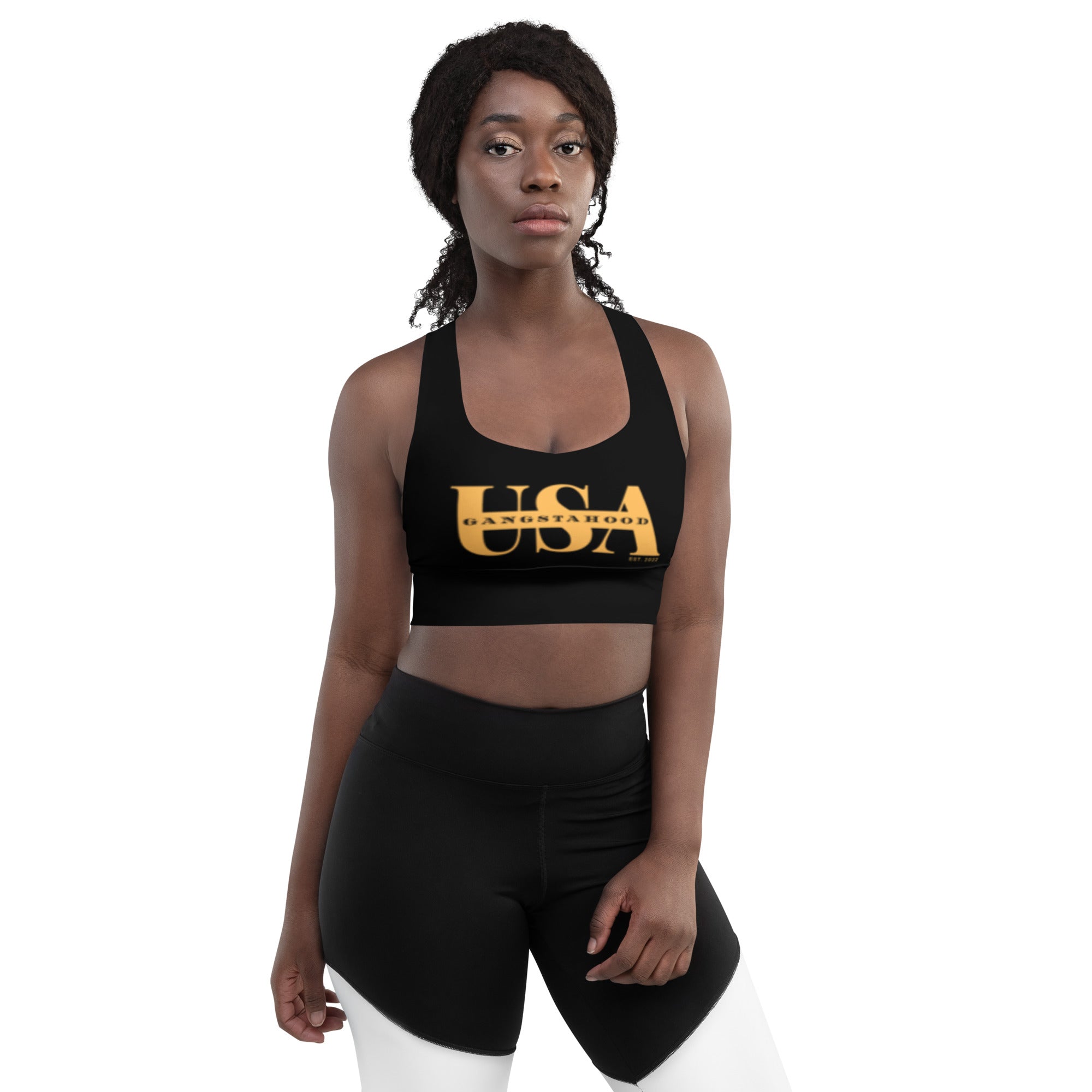 Longline sports bra Gangstahood Usa Swag Proof Gear