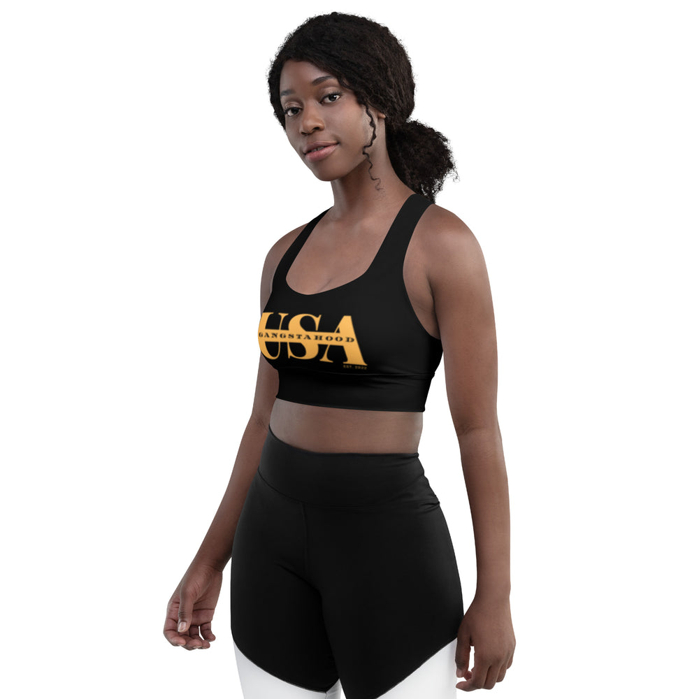 Longline sports bra Gangstahood Usa Swag Proof Gear
