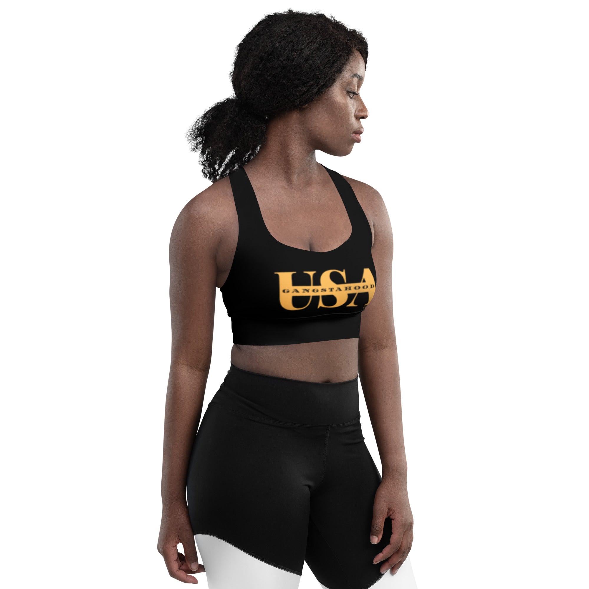 Longline sports bra Gangstahood Usa Swag Proof Gear